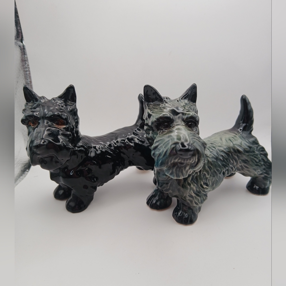 2 Vintage Goebel Scottie Dog Figures